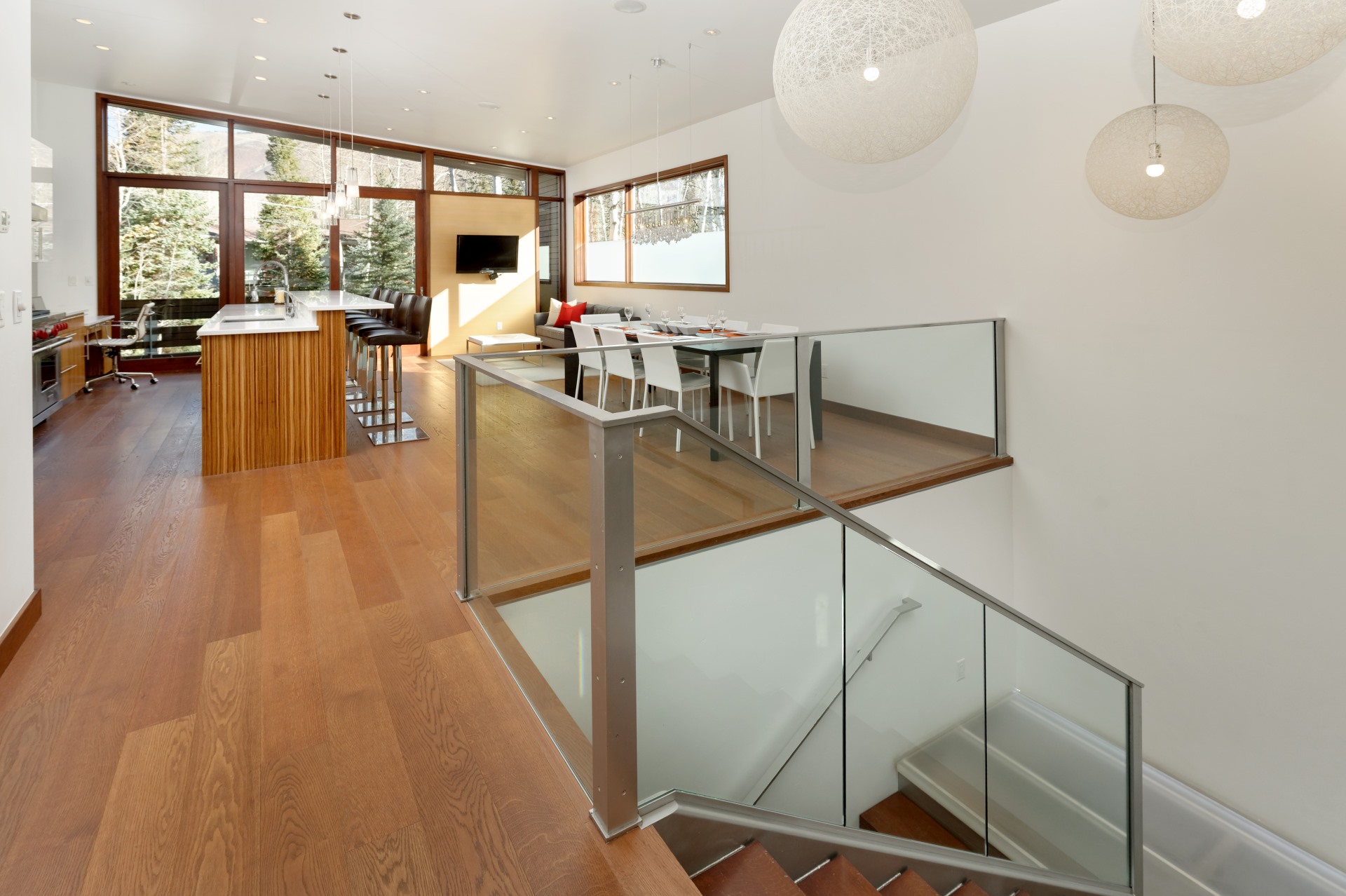 Upstairs hall and stairway. 