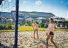 Enjoy a game of sand volleyball on the outside court located at the Bay Creek Life Center.