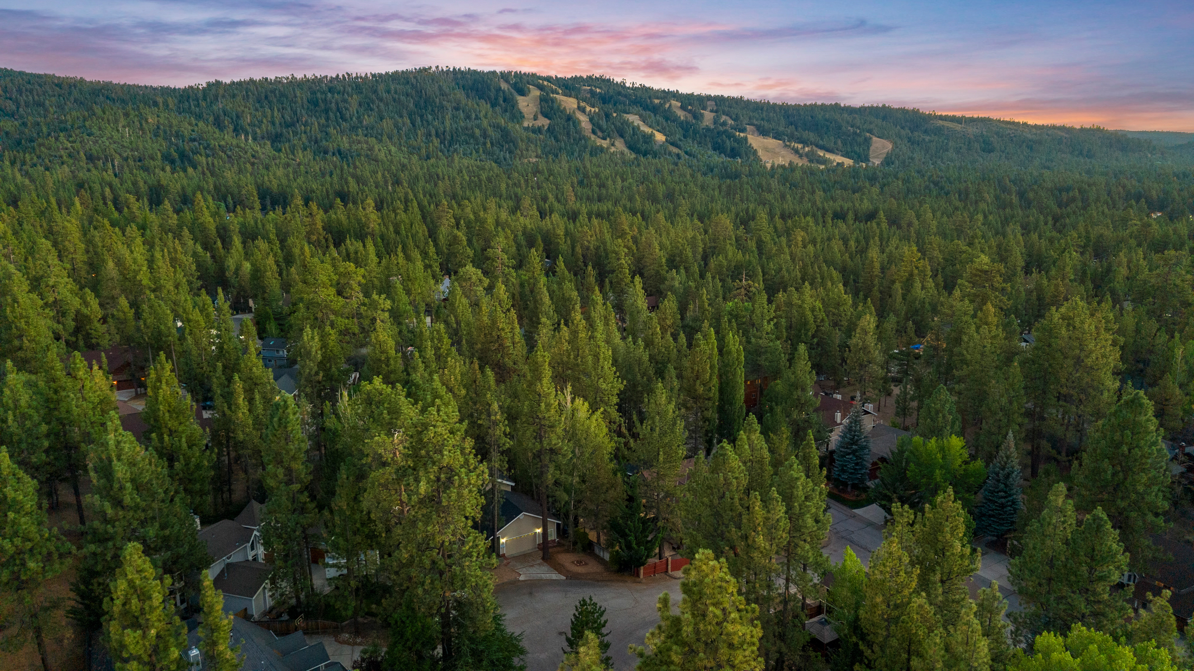 Arial View of home in Fox Farm, close to the lake, slopes, and village