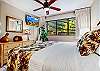 King bed, louvered windows, Stand up AC and TV