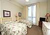 Guest twins on the second floor with bath and views of the Bay