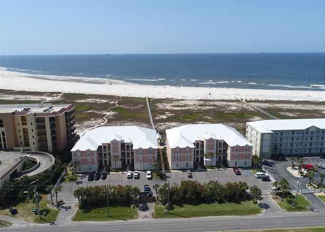 Aerial View of Condo Complex located right on the beach