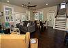Living room with a gas fireplace Living room with a gas fireplace