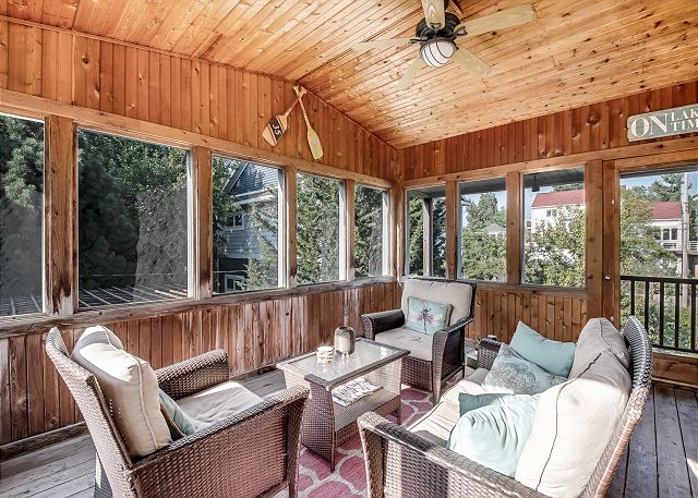 Second Level | Outside Screened in Porch Overlooking Patio