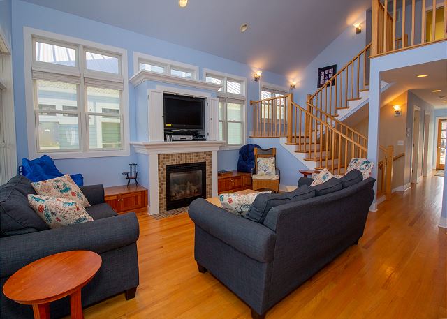 Main level living with gas fire place Main level living with gas fire place