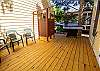 Back deck with outside shower and grill Back deck with outside shower and grill