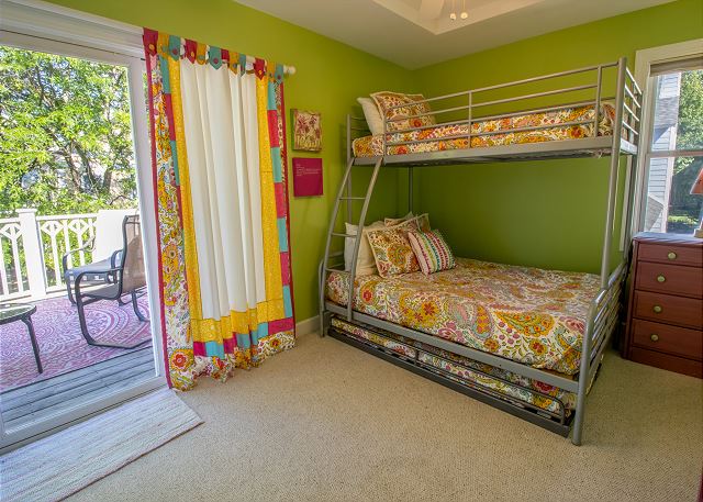 Second Level | Bedroom 4 |Twin over Full Bunk Bed | Shared Deck 