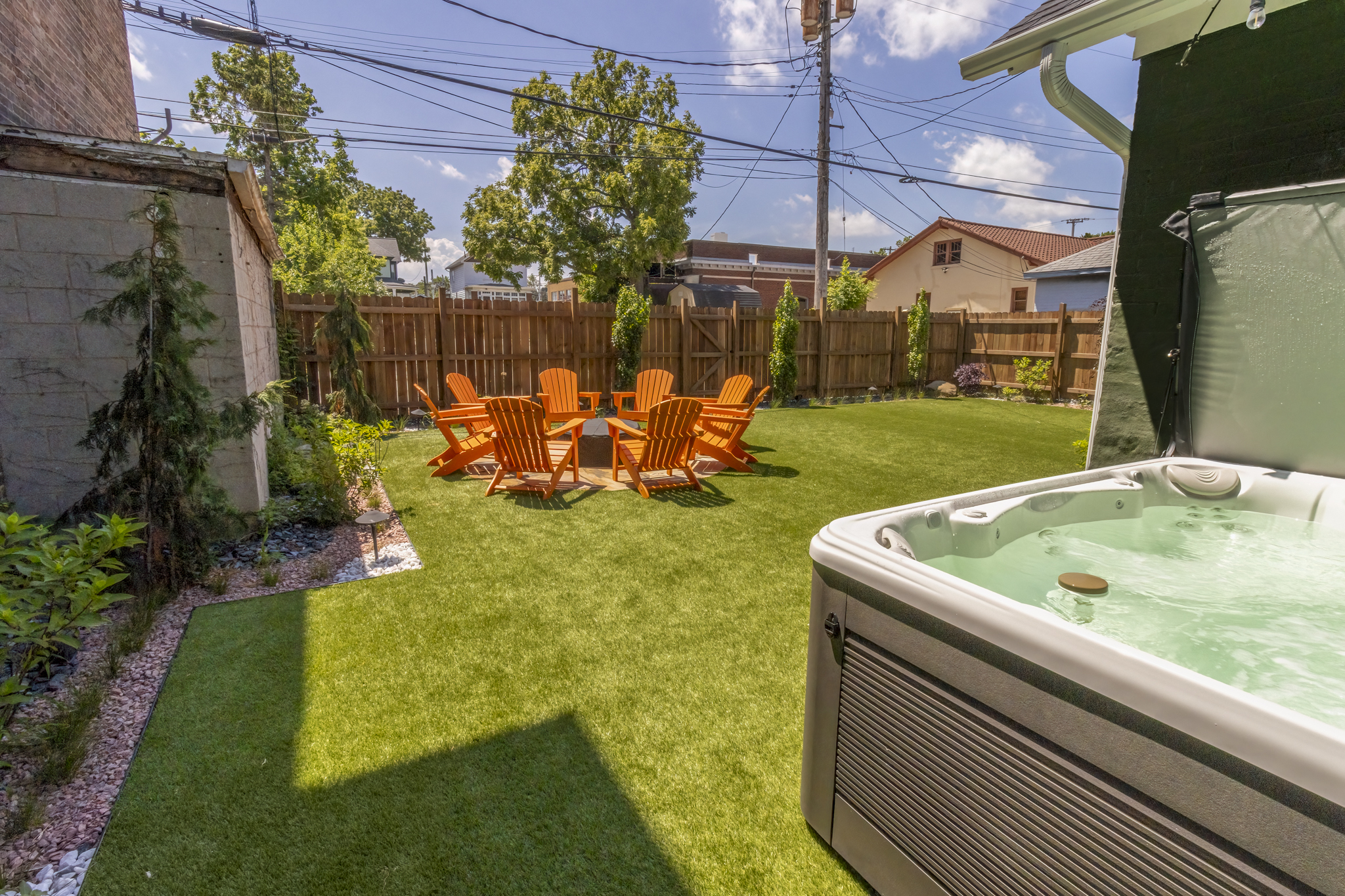 The Green Room hot tub and fire pit vacation rental Michigan City