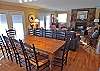 Dining Table for 10 plus 4 bar stools. Stone Gas Fireplace and plenty of Family Room Seating. 
