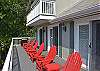 Main Level Deck has a propane BBQ Grill and 6 Adirondack Chairs - Perfect for relaxing and taking in the beauty of Lake Lure.