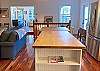 Kitchen Island with additional dining table and 4 chairs