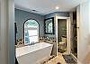 2nd view of master Bath - soaking tub, separate toilet room and walk-in shower