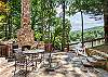 A custom Outdoor Fireplace and Flagstone Patio overlooking Lake Lure - Wonderful Gathering Space