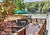 Serenity Lodge Boathouse Deck - Enjoy swimming, boating, fishing or just relaxing and taking in the views!