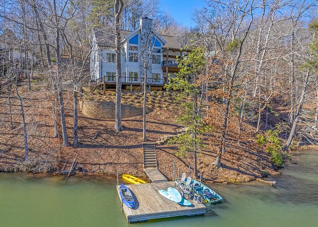 Welcome to the Family Lake House.  Nestled in the foothills of the Blue Ridge Mountains, the home is Rumbling Bald On Lake Lure community, on Bald Mountain Lake at the north end of Lake Lure.