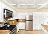 fridge and cabinets