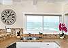 kitchen counter with ocean view