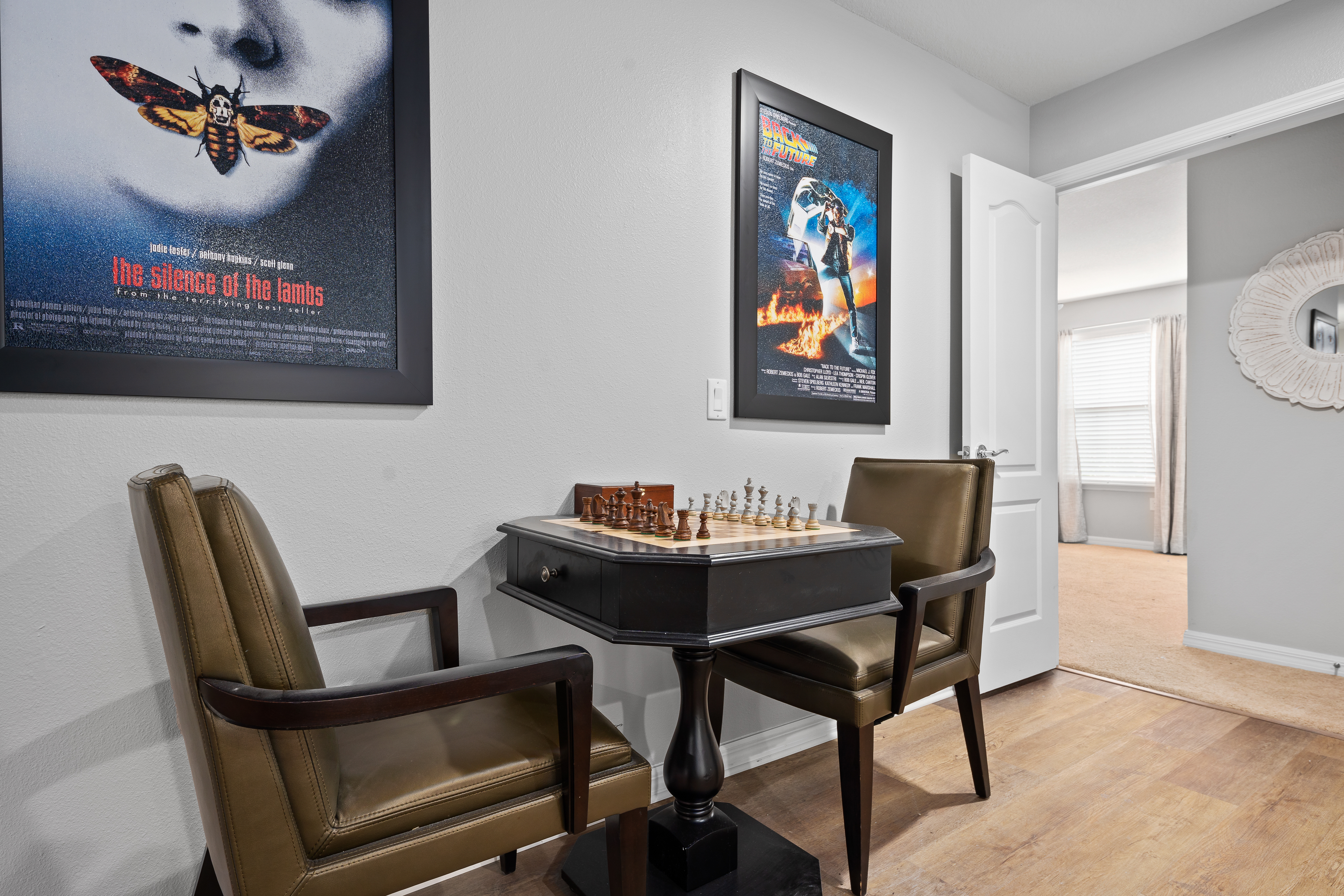 View 2 of pleasant view of upstairs area with chess table