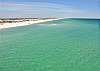 The emerald green water this beautiful beach is known for