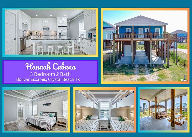 Hannah Cabana- Beach Views-3 bedroom 2 bath home that sleeps 14.