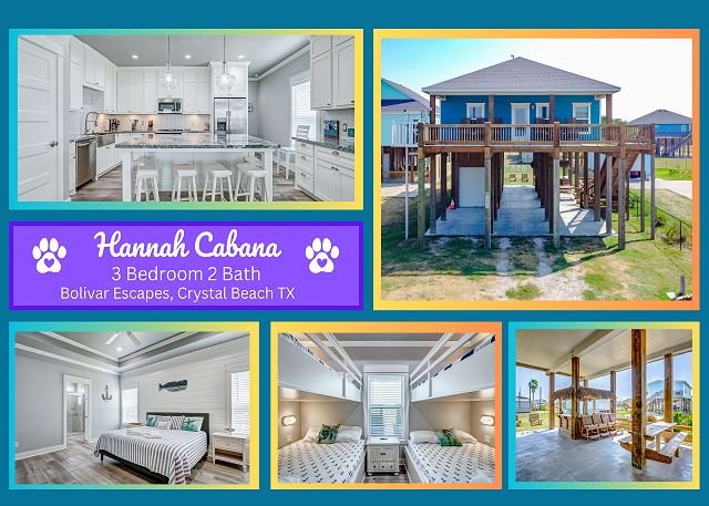Hannah Cabana- Beach Views-3 bedroom 2 bath home that sleeps 14.