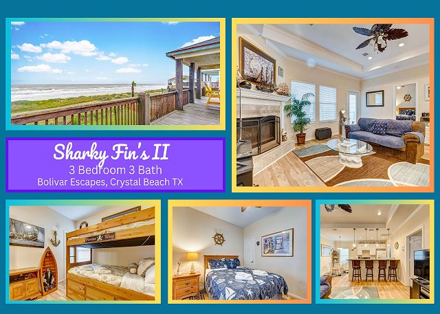 Sharky Fin's II-Beach Front-Cozy, 3 bedroom, 3 bath home that sleeps 9.