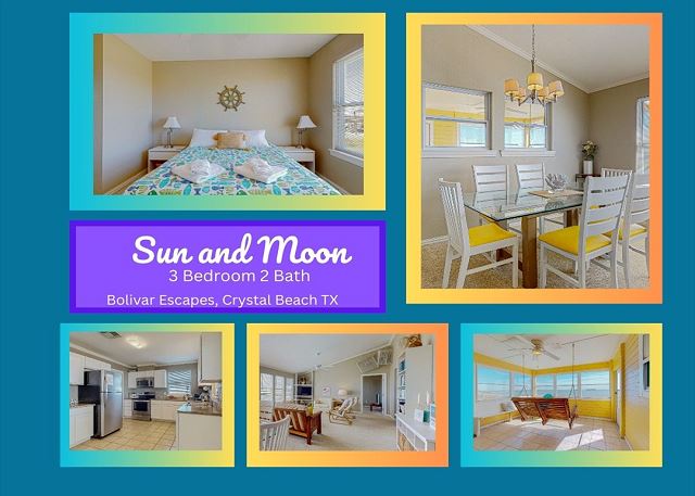 Sun and Moon-Beachfront home 3 bedroom, 3 bath, sleeps 8
