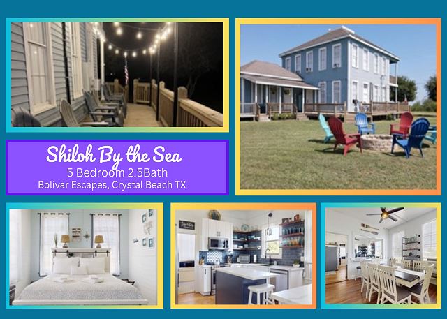 5 bedrooms, 2 1/2 bathrooms, sleeps 21 guests, and pet friendly.