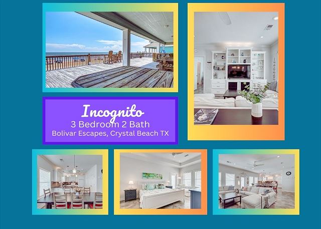 Incognito-Beach Front-Great Views-3 bedroom 2 bath home that sleeps 11.