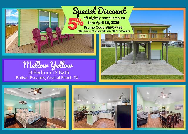 Mellow Yellow-3 bedroom, 2 bathroom, pet-friendly home.