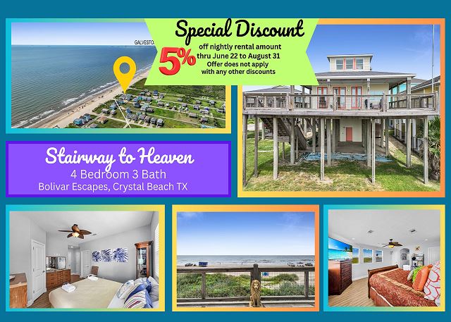 A Stairway to Heaven-Beach Front-4 bedroom, 3 bath, sleeps 11