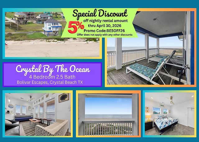Crystal By The Ocean - Front Row! 4 Bedrooms, 2.5 Bath, Sleeps 10