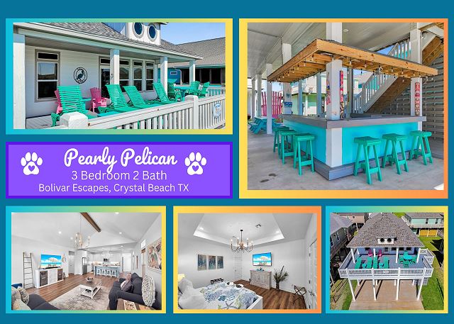 Pearly Pelican 3 bedroom 2.5 bath home sleeps 12 short stroll to the beach.