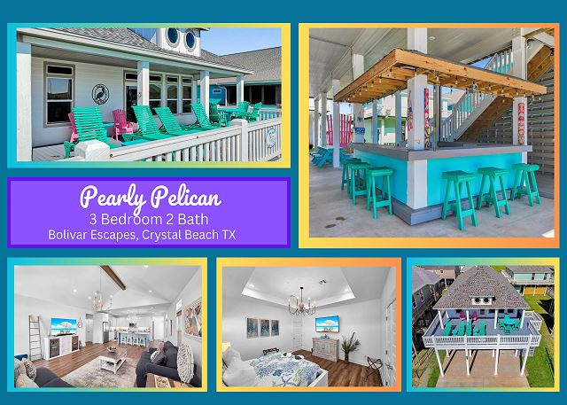 Pearly Pelican 3 bedroom 2.5 bath home sleeps 12 short stroll to the beach.