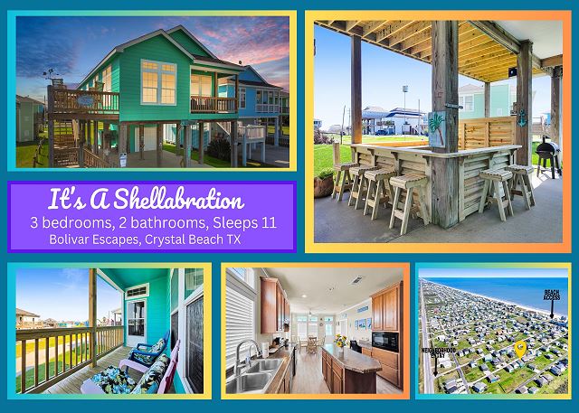 It's A Shellabration, 3 bedroom 2 bath home sleeps 11. 4th Row with views.