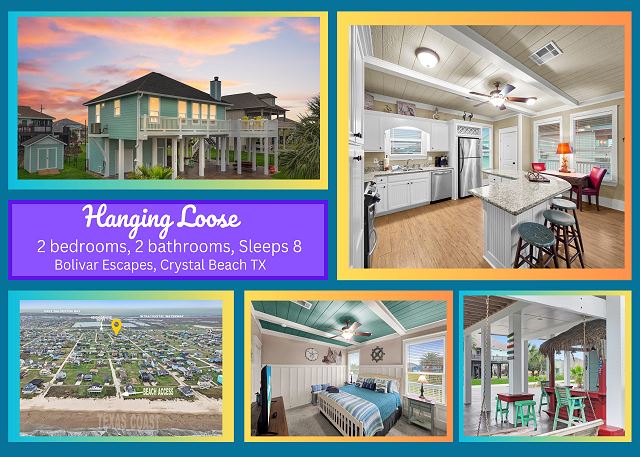 Hanging Loose Sleeps 8, 2 Bed/2 Bath, Great Decks & Tiki Bar 