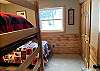 Lower Level Bed Room with a Twin Bed and Twin Bunk Bed, Large Closet. (Newly Remodeled)