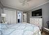 Bedroom 4 - on the upper level, on South side an/or right as you're facing the street. Has a queen bed (headboard lights)