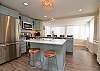 Kitchen with Blinds Down
