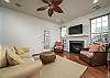 TV area with screened porch access