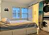 Master bedroom with half bath