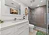 Walk in shower in the guest bathroom as well
