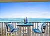 Get an amazing, up-close, beachfront view from the balcony of this unit! Enjoy the sights from sunrise to sunset in this barista table & chair set! The balcony can be accessed from the living area and the master bedroom.