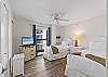 Featuring two twin beds.