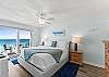 Large balcony doors let the sights and sounds of the Gulf encompass the master
bedroom.