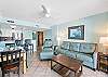 Living area offers amazing views of the gulf 