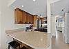 Enjoy a snack at the kitchen island.