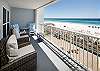 A breezy balcony spans the entire width off the main open living/dining area providing easy access. A table with comfortable seating allows you to enjoy the vivid gulf views over favorite drinks