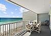 Spacious balcony with lots of seating for everyone to enjoy