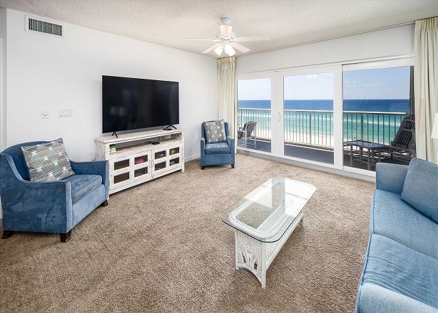 Enjoy the beautiful beach view right from your living room!